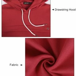 Allegra K Men Pullover Hoodies Pocket Casual Blend Sport Solid Hooded Sweatshirt