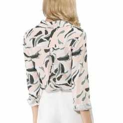 Allegra K Button Down Floral Print Long Sleeves Shirt 44 Allegra K Button Down Floral Print Long Sleeves Shirt