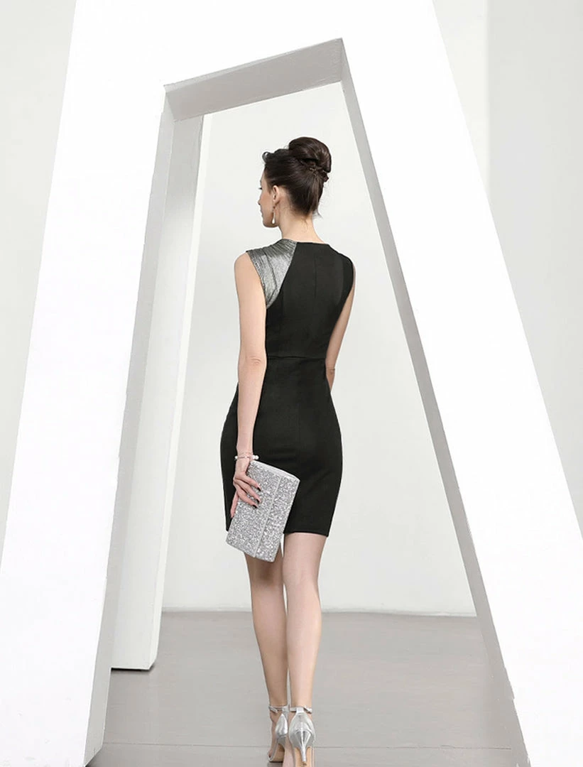 Allegra K Sleeveless Metallic Shiny Ruched Bodycon Dress 14 Allegra K Sleeveless Metallic Shiny Ruched Bodycon Dress