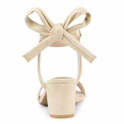 Allegra K Women's Open Toe Ankle Tie Back Block Heel Sandals Shoes 62 Allegra K Women's Open Toe Ankle Tie Back Block Heel Sandals Shoes