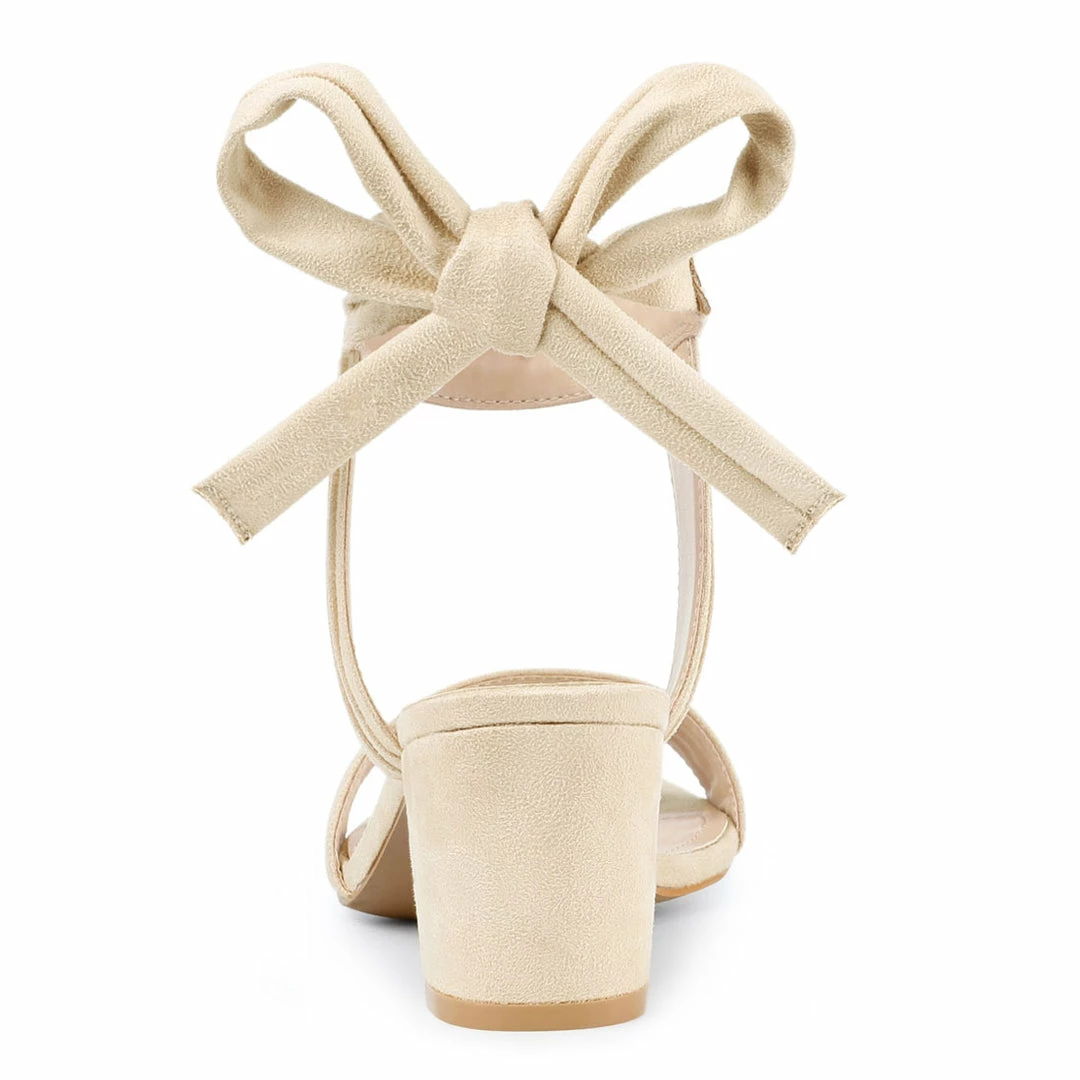 Allegra K Women's Open Toe Ankle Tie Back Block Heel Sandals Shoes 5 Allegra K Women's Open Toe Ankle Tie Back Block Heel Sandals Shoes