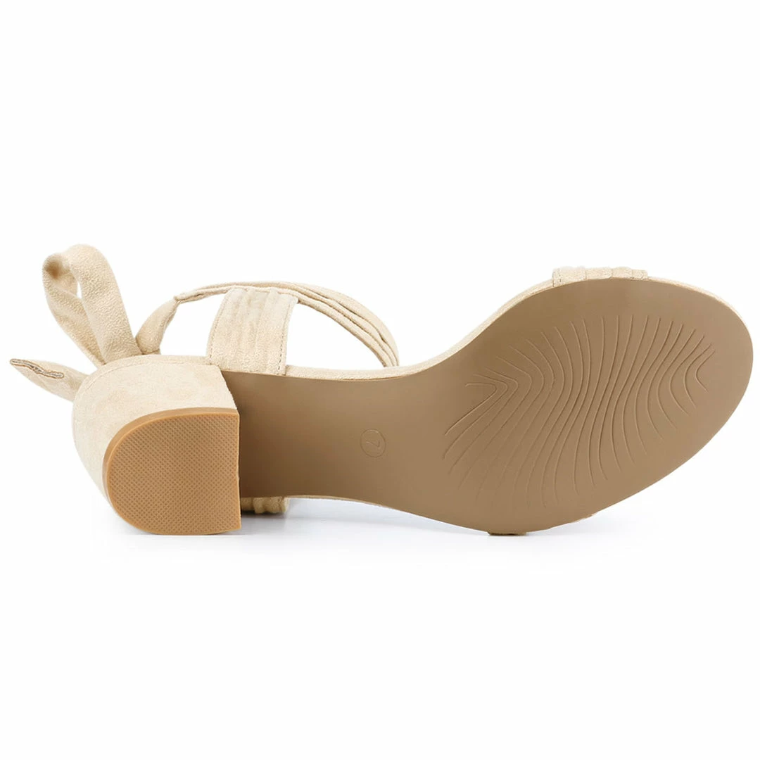 Allegra K Women's Open Toe Ankle Tie Back Block Heel Sandals Shoes 7 Allegra K Women's Open Toe Ankle Tie Back Block Heel Sandals Shoes
