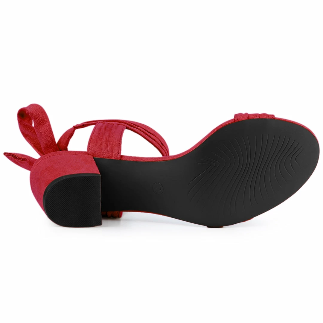 Allegra K Women's Open Toe Ankle Tie Back Block Heel Sandals Shoes 59 Allegra K Women's Open Toe Ankle Tie Back Block Heel Sandals Shoes