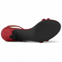 Allegra K Women's Kitten Heel Ankle Strap Sandals Shoes