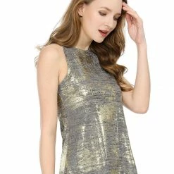 Allegra K Shiny Shimmer Tank Top