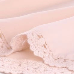 Allegra K Lace Floral Panel Crew Neck Long Sleeves Peasant Blouse Women