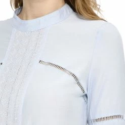 Allegra K Women's Embroidery Floral Peasant Blouse Crew Neck Boho Shirts Tops