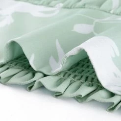 Allegra K Choker V Neck Tie Waist Floral Long Sleeves Tops