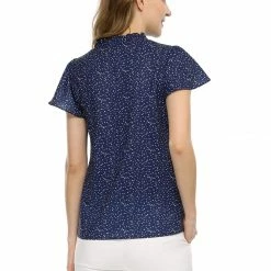 Women Allegra K Dot Print Ruffle Sleeve Button Up Top 87 Women Allegra K Dot Print Ruffle Sleeve Button Up Top