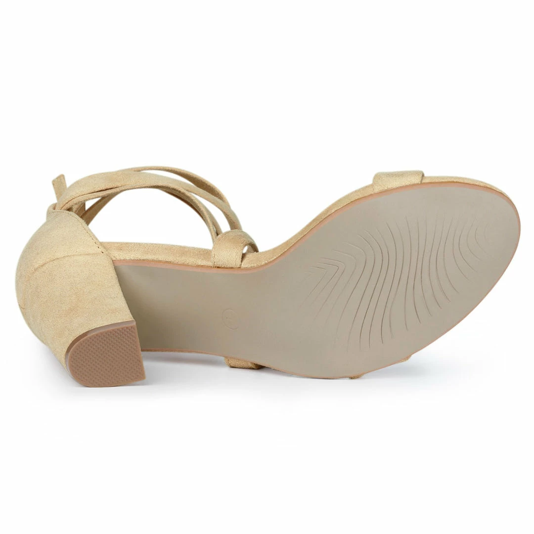 Allegra K Women's Crisscross Lace Up Mid Block Heels Sandals 22 Allegra K Women's Crisscross Lace Up Mid Block Heels Sandals