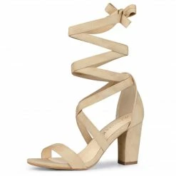 Allegra K Women's Crisscross Lace Up Mid Block Heels Sandals 52 Allegra K Women's Crisscross Lace Up Mid Block Heels Sandals