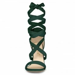 Allegra K Women's Crisscross Lace Up Mid Block Heels Sandals 46 Allegra K Women's Crisscross Lace Up Mid Block Heels Sandals