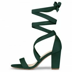 Allegra K Women's Crisscross Lace Up Mid Block Heels Sandals 51 Allegra K Women's Crisscross Lace Up Mid Block Heels Sandals