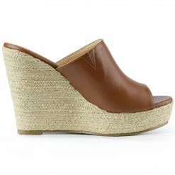 Allegra K Women Open Toe Espadrille Wedge Heel Platform Mules