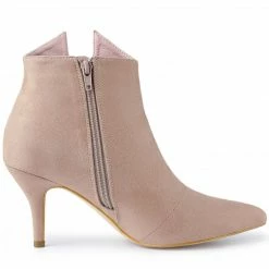 Allegra K Women's Point Toe Bow Stiletto Heel Ankle Boots Shoes