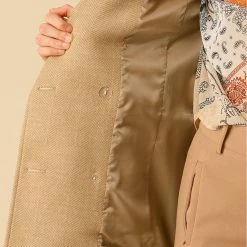 Allegra K Wool-Blend Shawl Collar Short Peacoat With Front Pockets Women