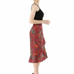Allegra K Women Ruffle Skirt Tie Waist High Low Floral Wrap Skirt 43 Allegra K Women Ruffle Skirt Tie Waist High Low Floral Wrap Skirt