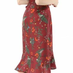 Allegra K Women Ruffle Skirt Tie Waist High Low Floral Wrap Skirt 44 Allegra K Women Ruffle Skirt Tie Waist High Low Floral Wrap Skirt