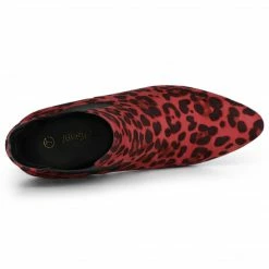 Allegra K Shoes Women's Pointed Toe Low Stiletto Heel Ankle Chelsea Boots