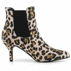 Allegra K Shoes Women's Pointed Toe Low Stiletto Heel Ankle Chelsea Boots