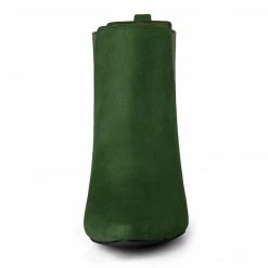 Allegra K Women's Pointed Toe Block Heel Ankle Chelsea Boots