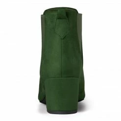 Allegra K Women's Pointed Toe Block Heel Ankle Chelsea Boots