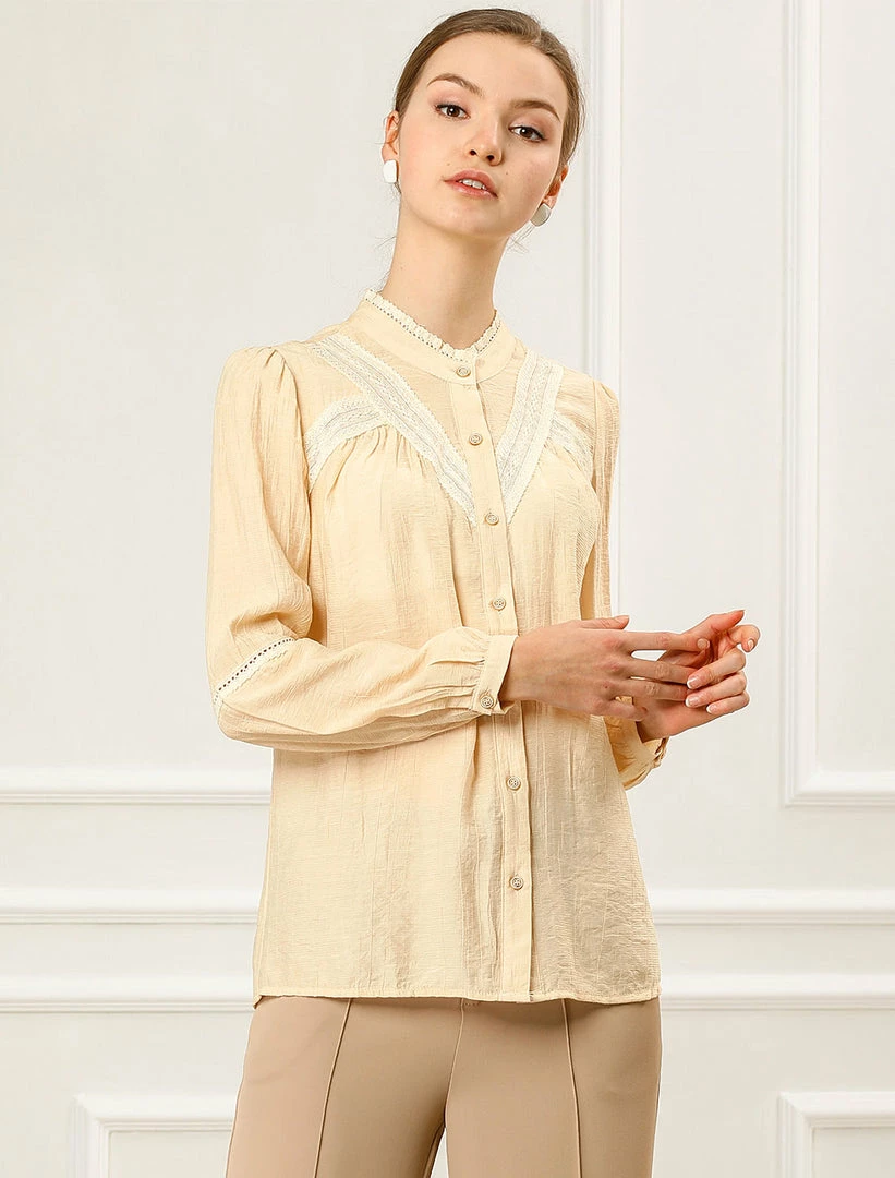 Allegra K Long Sleeve Button Down Shirt 6 Allegra K Long Sleeve Button Down Shirt