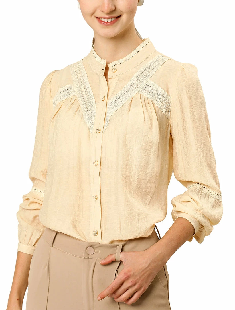 Allegra K Long Sleeve Button Down Shirt 4 Allegra K Long Sleeve Button Down Shirt