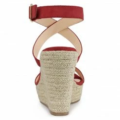 Allegra K Women's Slingback Crisscross Espadrille Wedge Heel Sandals Shoes