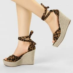 Allegra K Women's Espadrilles Tie Up Ankle Strap Wedge Sandals 44 Allegra K Women's Espadrilles Tie Up Ankle Strap Wedge Sandals