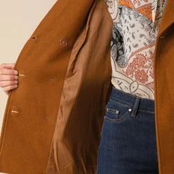 Allegra K Classic Double Breast Peacoat 36 Allegra K Classic Double Breast Peacoat