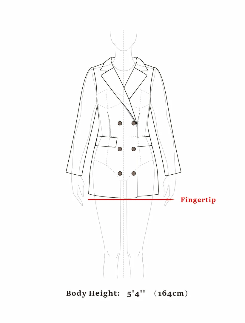 Allegra K Classic Double Breast Peacoat 17 Allegra K Classic Double Breast Peacoat