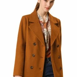 Allegra K Classic Double Breast Peacoat 31 Allegra K Classic Double Breast Peacoat