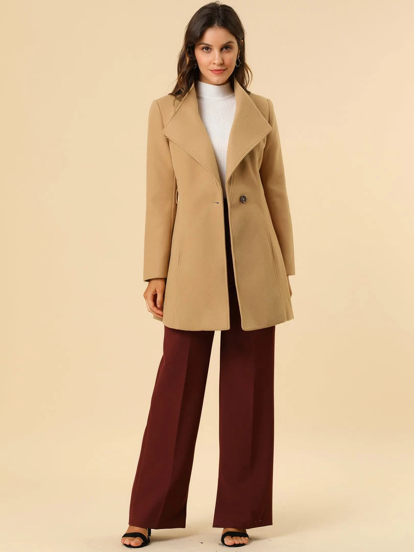 Allegra K Women's Classic Stand Collar Long Sleeve Winter Belted Long Coat 8 Allegra K Women's Classic Stand Collar Long Sleeve Winter Belted Long Coat