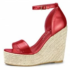 Allegra K Shoes Women's Open Toe Espadrille Wedges Platform Sandals
