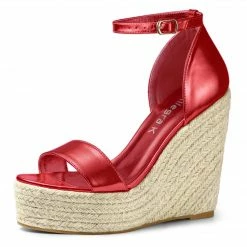 Allegra K Shoes Women's Open Toe Espadrille Wedges Platform Sandals