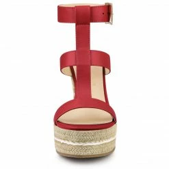 Allegra K Women's Strappy Espadrille Wedge High Platform Sandal Shoes