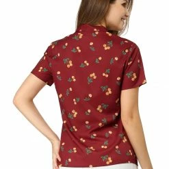 Allegra K Tie Bow Neck Cherry Printed Blouse Clothing 127 Allegra K Tie Bow Neck Cherry Printed Blouse Clothing