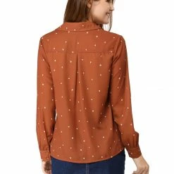 Allegra K Women's Heart Polka Dots Button Up Notched Lapel V Neck Shirt Tops 140 Allegra K Women's Heart Polka Dots Button Up Notched Lapel V Neck Shirt Tops