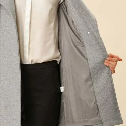 Allegra K Women's Classic Stand Collar Long Sleeve Winter Belted Long Coat 75 Allegra K Women's Classic Stand Collar Long Sleeve Winter Belted Long Coat