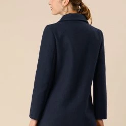 Allegra K Classic Double Breast Peacoat 28 Allegra K Classic Double Breast Peacoat