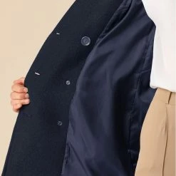 Allegra K Classic Double Breast Peacoat 29 Allegra K Classic Double Breast Peacoat