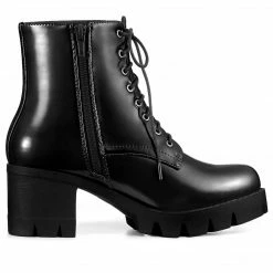 Allegra K Women's Platform Chunky Heel Combat Boots