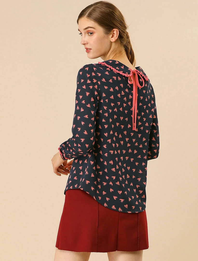 Allegra K Ruffle Peter Pan Collar Long Sleeve Sweet Casual Blouse 35 Allegra K Ruffle Peter Pan Collar Long Sleeve Sweet Casual Blouse