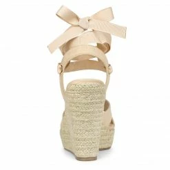 Allegra K Shoes Women's Espadrille Platform Lace Up Wedges Sandals