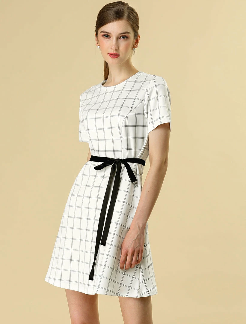 Allegra K Tie Waist Fit And Flare A-line Dress 5 Allegra K Tie Waist Fit And Flare A-line Dress