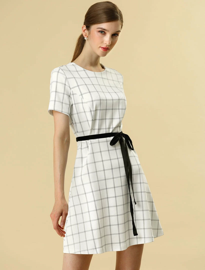 Allegra K Tie Waist Fit And Flare A-line Dress 7 Allegra K Tie Waist Fit And Flare A-line Dress