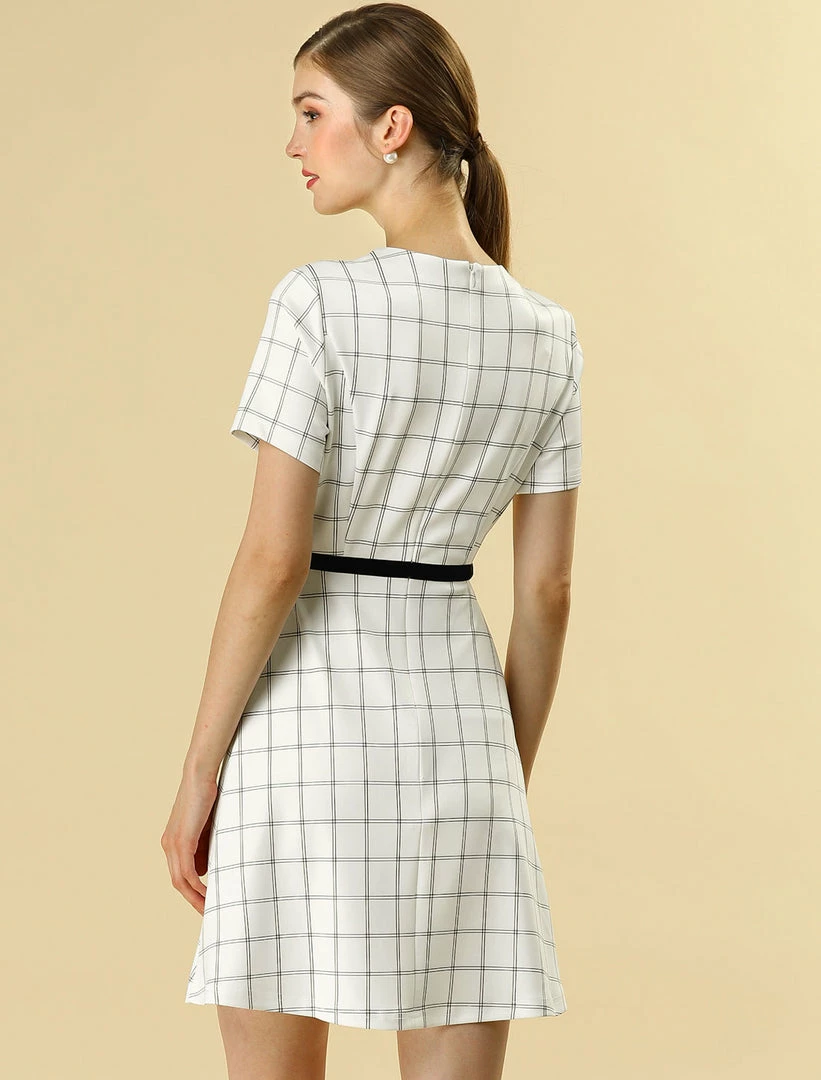 Allegra K Tie Waist Fit And Flare A-line Dress 8 Allegra K Tie Waist Fit And Flare A-line Dress