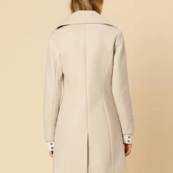 Allegra K Wide Lapel Single Breasted Coat Women