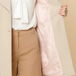 Allegra K Wide Lapel Single Breasted Coat Women